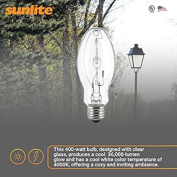 Amazon.com: Sunlite MH400/U/MOG M59 Metal Halide Lamp, 400